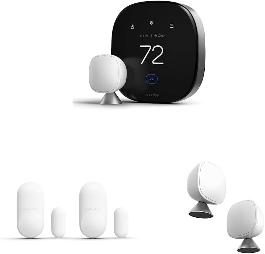 ecobee New Smart Thermostat Premium with Smart Sensor and Air Quality Monitor - Programmable Wifi Thermostat - Works with Siri, Alexa, Google Assistant ecobee New Smart Thermostat Premium with Smart Sensor and Air Quality Monitor - Programmable Wifi Thermostat - Works with Siri, Alexa, Google Assistant