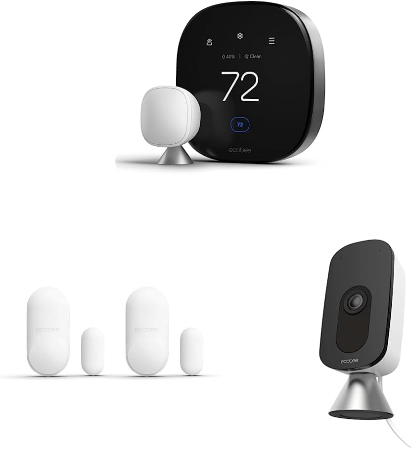 ecobee New Smart Thermostat Premium with Smart Sensor and Air Quality Monitor - Programmable Wifi Thermostat - Works with Siri, Alexa, Google Assistant ecobee New Smart Thermostat Premium with Smart Sensor and Air Quality Monitor - Programmable Wifi Thermostat - Works with Siri, Alexa, Google Assistant