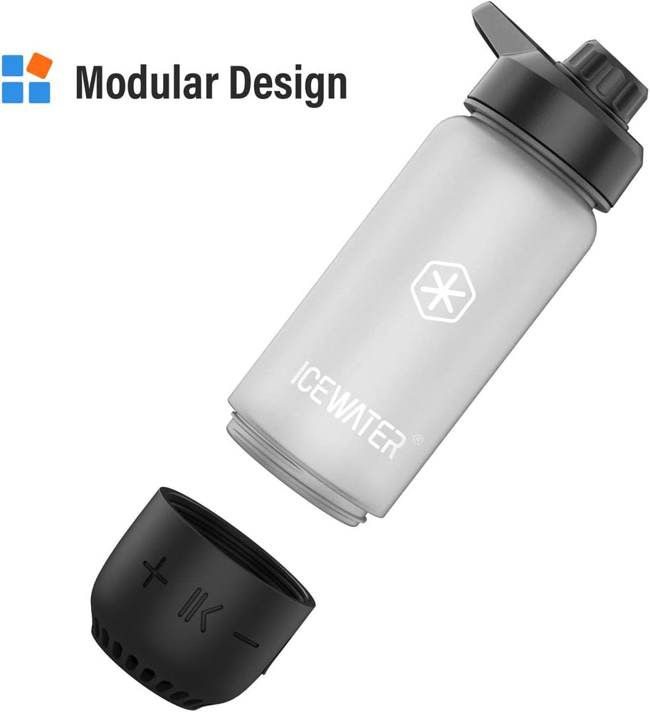 ICEWATER 3-in-1 Smart Water Bottle, Glows to Remind You to Keep Hydrated, Bluetooth Speaker & Dancing Lights, Plastic Water Bottle With Chug Lid, Great Christmas Gift (20 oz, Black) ICEWATER 3-in-1 Smart Water Bottle, Glows to Remind You to Keep Hydrated, Bluetooth Speaker & Dancing Lights, Plastic Water Bottle With Chug Lid, Great Christmas Gift (20 oz, Black)
