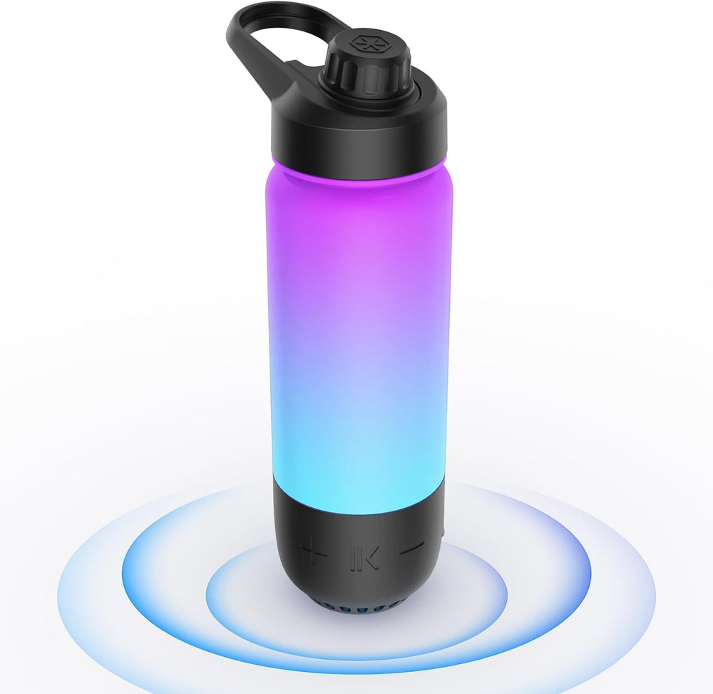 ICEWATER 3-in-1 Smart Water Bottle, Glows to Remind You to Keep Hydrated, Bluetooth Speaker & Dancing Lights, Plastic Water Bottle With Chug Lid, Great Christmas Gift (20 oz, Black) ICEWATER 3-in-1 Smart Water Bottle, Glows to Remind You to Keep Hydrated, Bluetooth Speaker & Dancing Lights, Plastic Water Bottle With Chug Lid, Great Christmas Gift (20 oz, Black)