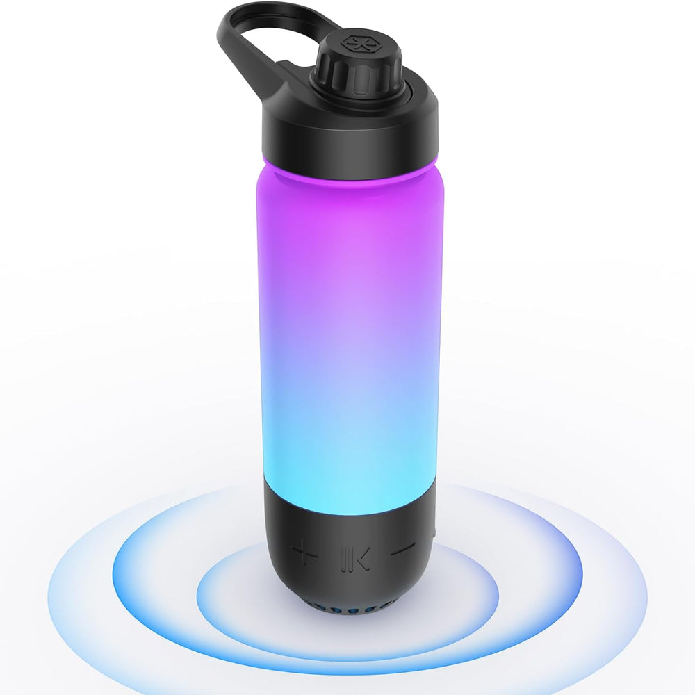 ICEWATER 3-in-1 Smart Water Bottle, Glows to Remind You to Keep Hydrated, Bluetooth Speaker & Dancing Lights, Plastic Water Bottle With Chug Lid, Great Christmas Gift (20 oz, Black) ICEWATER 3-in-1 Smart Water Bottle, Glows to Remind You to Keep Hydrated, Bluetooth Speaker & Dancing Lights, Plastic Water Bottle With Chug Lid, Great Christmas Gift (20 oz, Black)