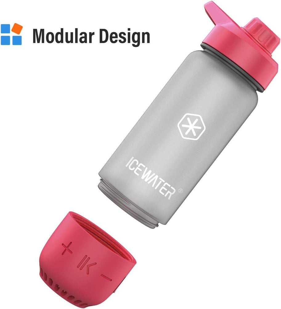 ICEWATER 3-in-1 Smart Water Bottle, Glows to Remind You to Keep Hydrated, Bluetooth Speaker & Dancing Lights, Plastic Water Bottle With Chug Lid, Great Christmas Gift (20 oz, Black) ICEWATER 3-in-1 Smart Water Bottle, Glows to Remind You to Keep Hydrated, Bluetooth Speaker & Dancing Lights, Plastic Water Bottle With Chug Lid, Great Christmas Gift (20 oz, Black)