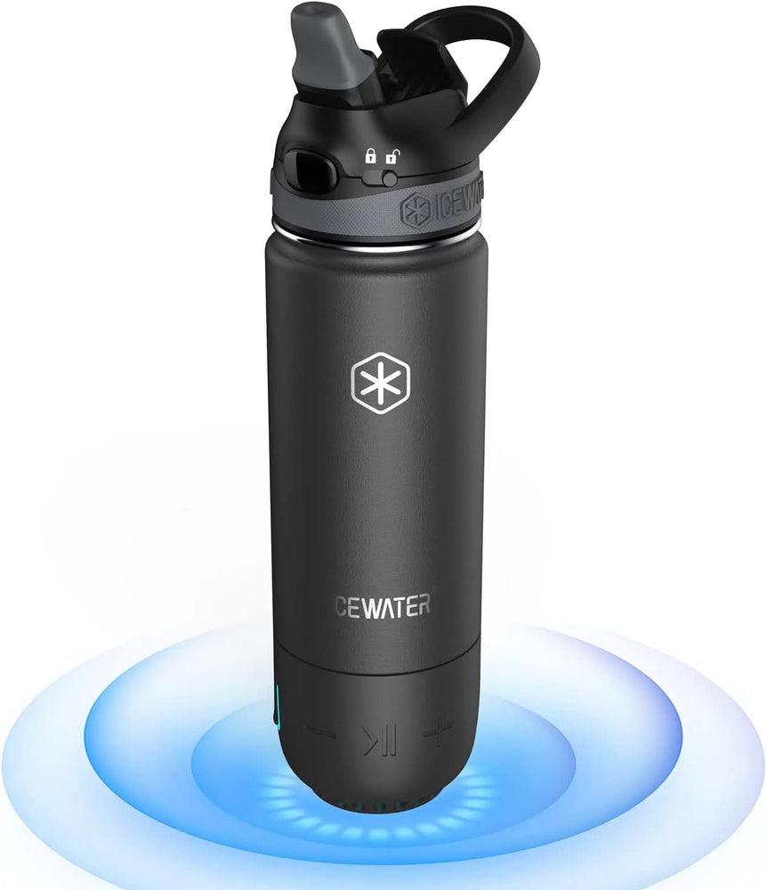 ICEWATER 3-in-1 Smart Water Bottle, Glows to Remind You to Keep Hydrated, Bluetooth Speaker & Dancing Lights, Plastic Water Bottle With Chug Lid, Great Christmas Gift (20 oz, Black) ICEWATER 3-in-1 Smart Water Bottle, Glows to Remind You to Keep Hydrated, Bluetooth Speaker & Dancing Lights, Plastic Water Bottle With Chug Lid, Great Christmas Gift (20 oz, Black)