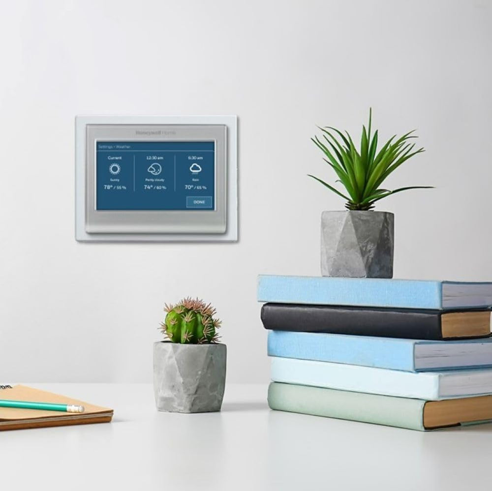 Honeywell Home RTH9585WF Wi-Fi Smart Color Thermostat, 7 Day Programmable, Touch Screen, Energy Star, Alexa Ready, C-Wire Required, Not Compatible with Line Volt Heating Gray Honeywell Home RTH9585WF Wi-Fi Smart Color Thermostat, 7 Day Programmable, Touch Screen, Energy Star, Alexa Ready, C-Wire Required, Not Compatible with Line Volt Heating Gray