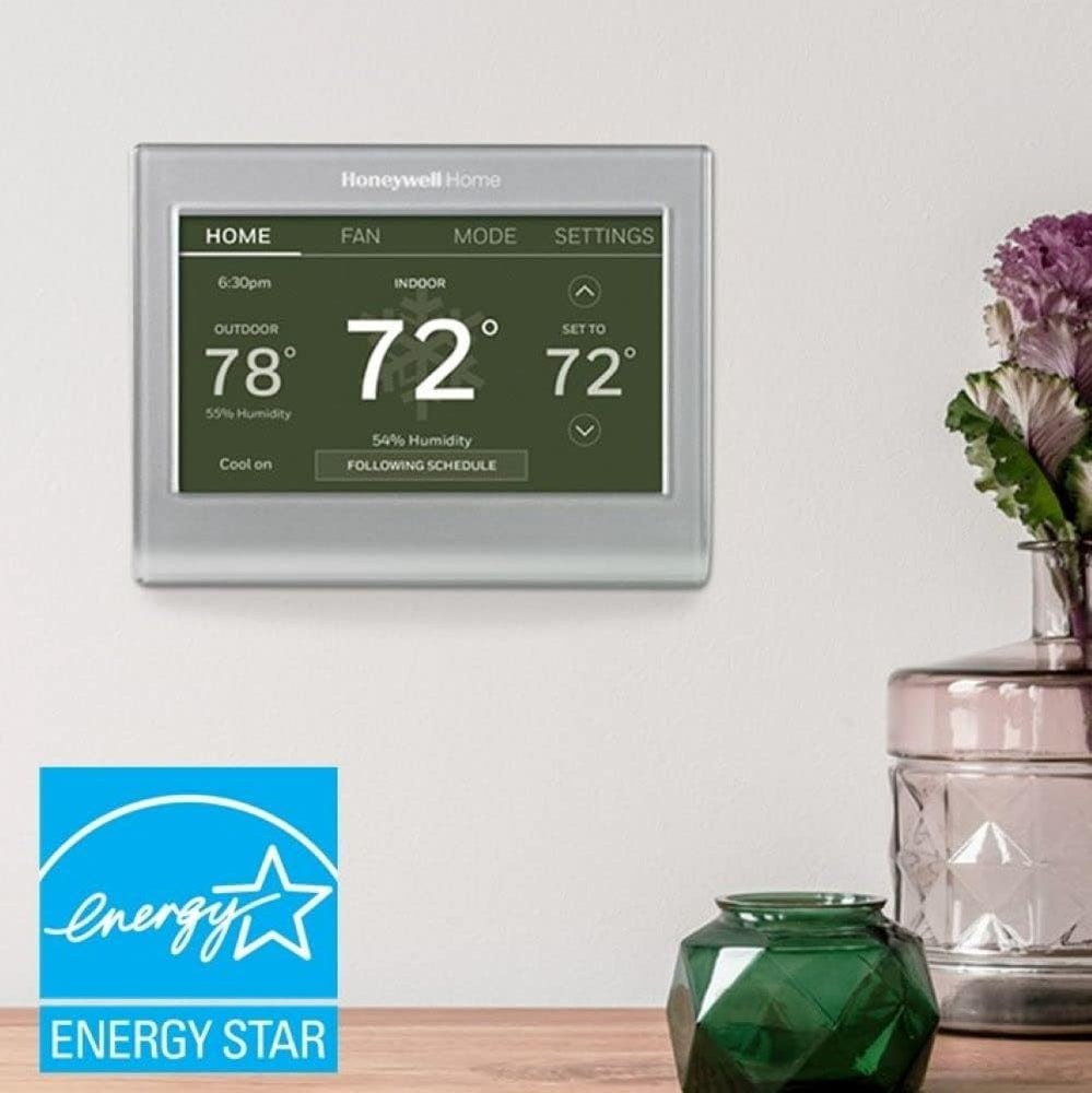 Honeywell Home RTH9585WF Wi-Fi Smart Color Thermostat, 7 Day Programmable, Touch Screen, Energy Star, Alexa Ready, C-Wire Required, Not Compatible with Line Volt Heating Gray Honeywell Home RTH9585WF Wi-Fi Smart Color Thermostat, 7 Day Programmable, Touch Screen, Energy Star, Alexa Ready, C-Wire Required, Not Compatible with Line Volt Heating Gray
