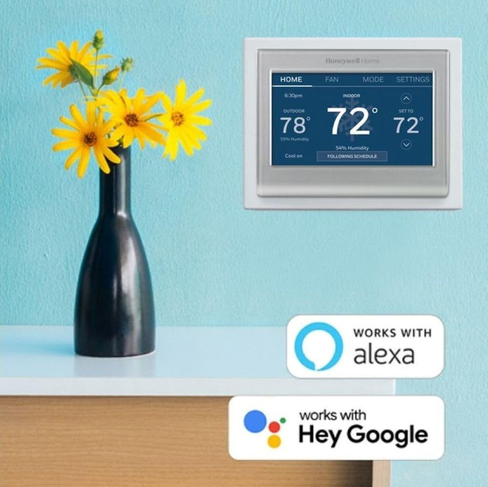 Honeywell Home RTH9585WF Wi-Fi Smart Color Thermostat, 7 Day Programmable, Touch Screen, Energy Star, Alexa Ready, C-Wire Required, Not Compatible with Line Volt Heating Gray Honeywell Home RTH9585WF Wi-Fi Smart Color Thermostat, 7 Day Programmable, Touch Screen, Energy Star, Alexa Ready, C-Wire Required, Not Compatible with Line Volt Heating Gray