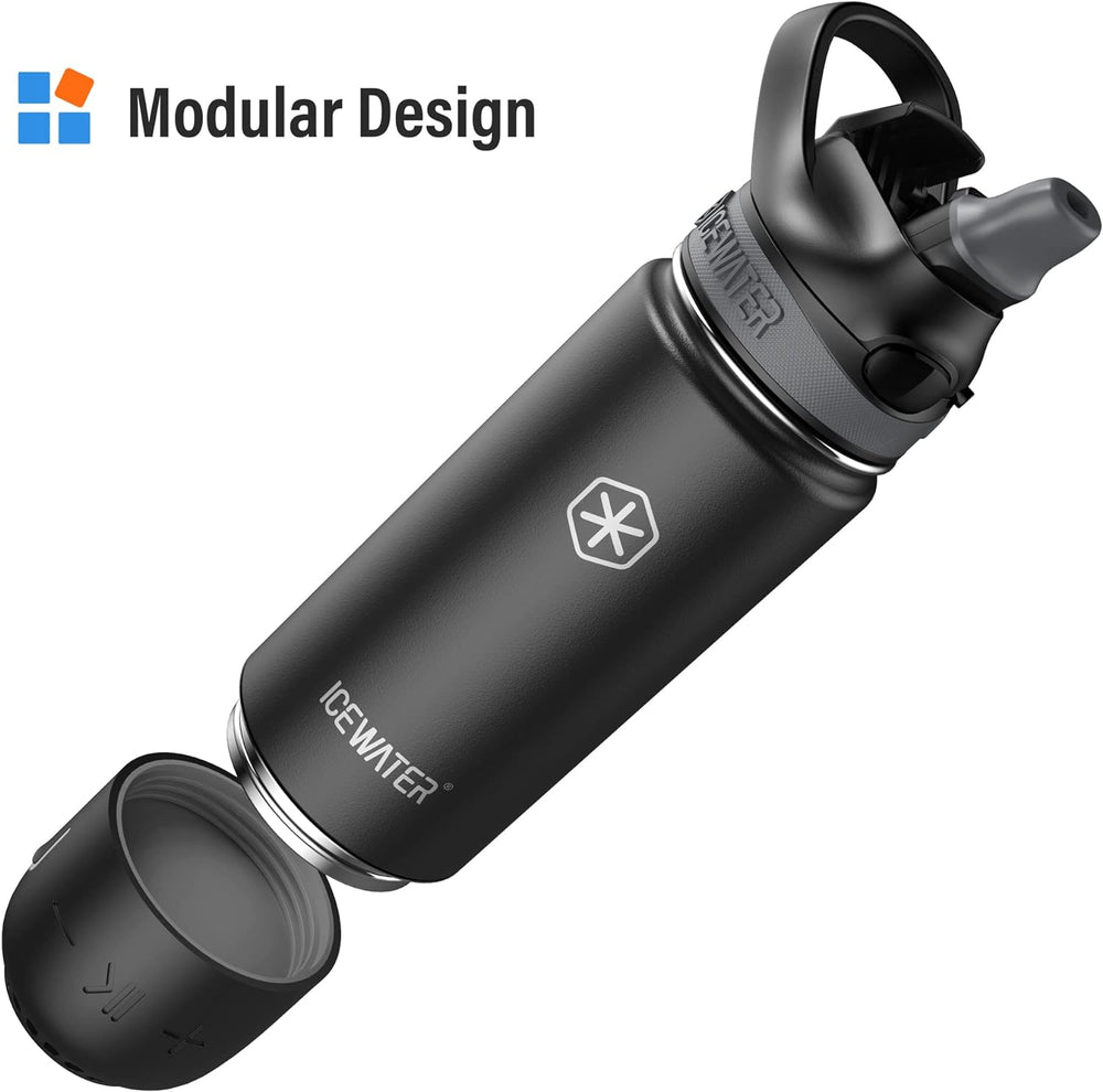 ICEWATER 3-in-1 Smart Water Bottle, Glows to Remind You to Keep Hydrated, Bluetooth Speaker & Dancing Lights, Plastic Water Bottle With Chug Lid, Great Christmas Gift (20 oz, Black) ICEWATER 3-in-1 Smart Water Bottle, Glows to Remind You to Keep Hydrated, Bluetooth Speaker & Dancing Lights, Plastic Water Bottle With Chug Lid, Great Christmas Gift (20 oz, Black)