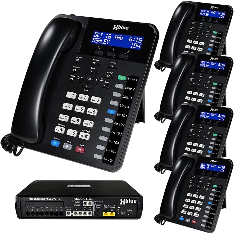 XBLUE X16 Plus Small Business Phone System Bundle with (3) XD10 Digital Phones - Capacity is (6) Outside Line & (16) Digital Phones - Includes Auto Attendant, Voicemail, Caller ID, Paging & Intercom XBLUE X16 Plus Small Business Phone System Bundle with (3) XD10 Digital Phones - Capacity is (6) Outside Line & (16) Digital Phones - Includes Auto Attendant, Voicemail, Caller ID, Paging & Intercom