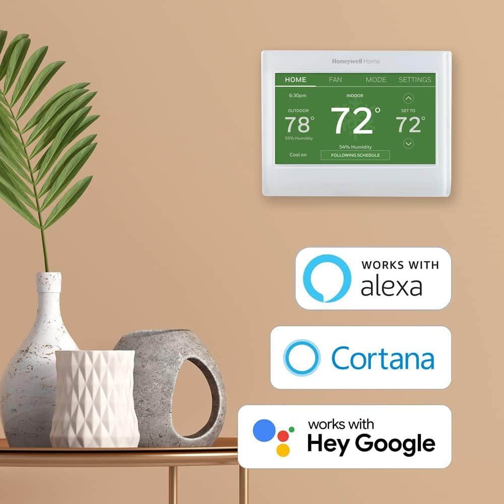 Honeywell Home RTH9585WF Wi-Fi Smart Color Thermostat, 7 Day Programmable, Touch Screen, Energy Star, Alexa Ready, C-Wire Required, Not Compatible with Line Volt Heating Gray Honeywell Home RTH9585WF Wi-Fi Smart Color Thermostat, 7 Day Programmable, Touch Screen, Energy Star, Alexa Ready, C-Wire Required, Not Compatible with Line Volt Heating Gray
