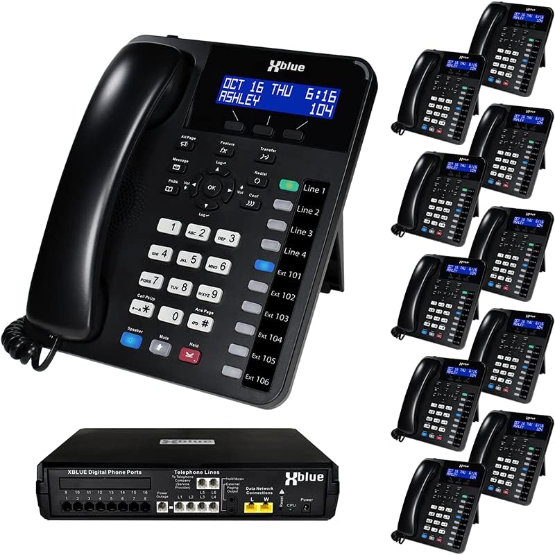 XBLUE X16 Plus Small Business Phone System Bundle with (3) XD10 Digital Phones - Capacity is (6) Outside Line & (16) Digital Phones - Includes Auto Attendant, Voicemail, Caller ID, Paging & Intercom XBLUE X16 Plus Small Business Phone System Bundle with (3) XD10 Digital Phones - Capacity is (6) Outside Line & (16) Digital Phones - Includes Auto Attendant, Voicemail, Caller ID, Paging & Intercom