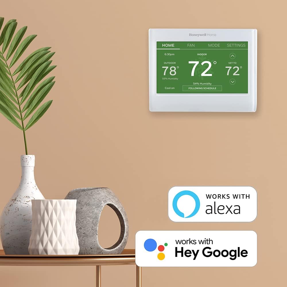 Honeywell Home RTH9585WF Wi-Fi Smart Color Thermostat, 7 Day Programmable, Touch Screen, Energy Star, Alexa Ready, C-Wire Required, Not Compatible with Line Volt Heating Gray Honeywell Home RTH9585WF Wi-Fi Smart Color Thermostat, 7 Day Programmable, Touch Screen, Energy Star, Alexa Ready, C-Wire Required, Not Compatible with Line Volt Heating Gray