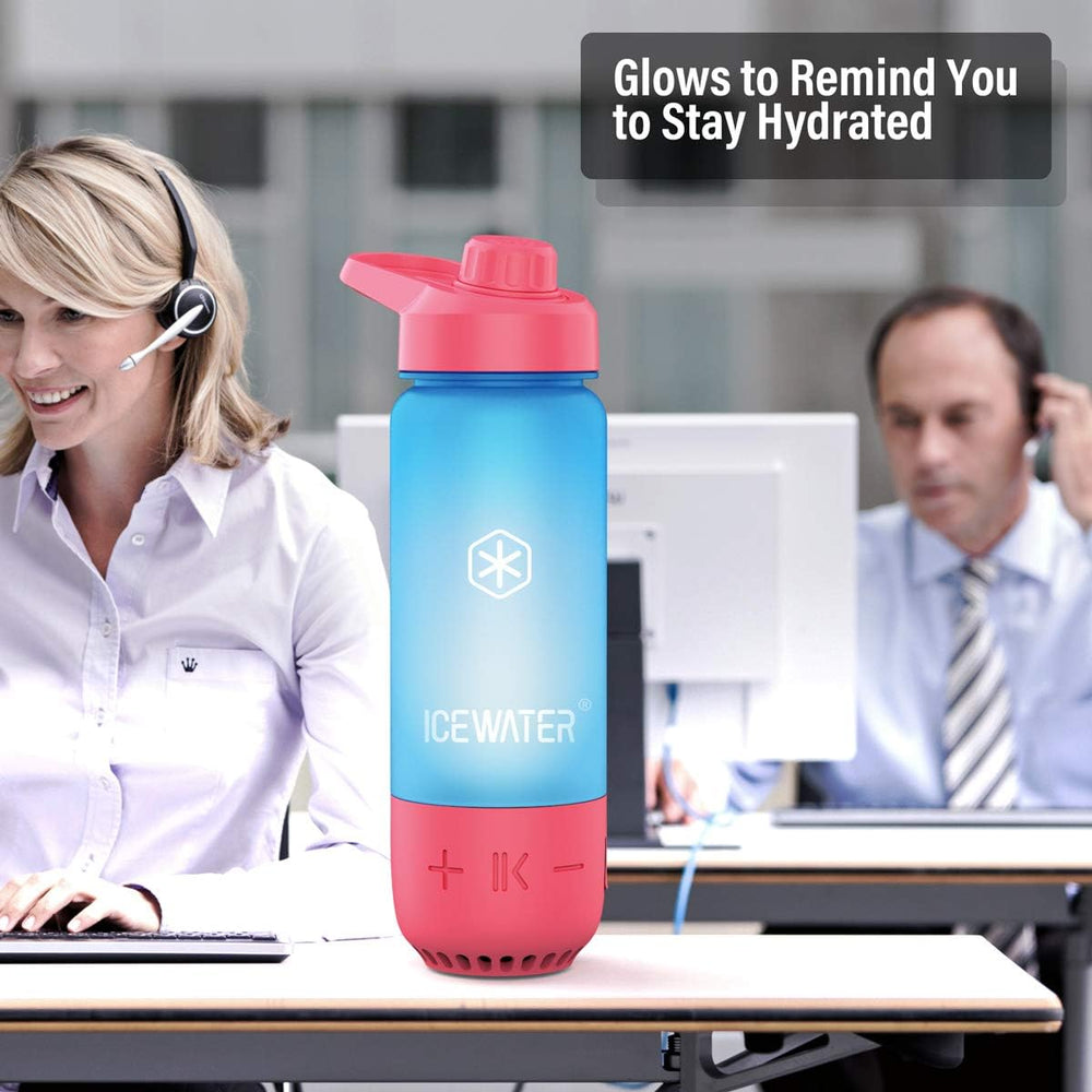 ICEWATER 3-in-1 Smart Water Bottle, Glows to Remind You to Keep Hydrated, Bluetooth Speaker & Dancing Lights, Plastic Water Bottle With Chug Lid, Great Christmas Gift (20 oz, Black) ICEWATER 3-in-1 Smart Water Bottle, Glows to Remind You to Keep Hydrated, Bluetooth Speaker & Dancing Lights, Plastic Water Bottle With Chug Lid, Great Christmas Gift (20 oz, Black)