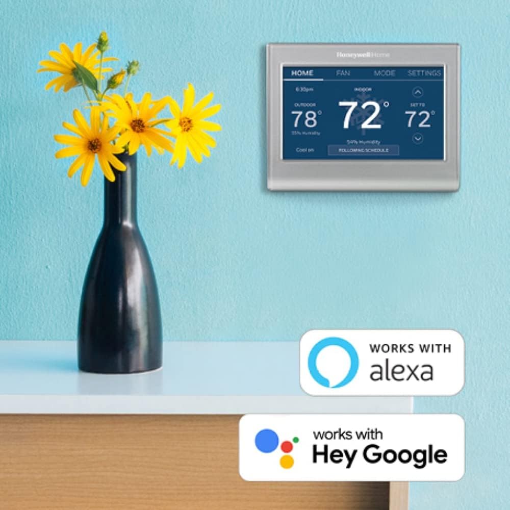 Honeywell Home RTH9585WF Wi-Fi Smart Color Thermostat, 7 Day Programmable, Touch Screen, Energy Star, Alexa Ready, C-Wire Required, Not Compatible with Line Volt Heating Gray Honeywell Home RTH9585WF Wi-Fi Smart Color Thermostat, 7 Day Programmable, Touch Screen, Energy Star, Alexa Ready, C-Wire Required, Not Compatible with Line Volt Heating Gray