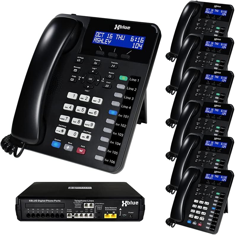 XBLUE X16 Plus Small Business Phone System Bundle with (3) XD10 Digital Phones - Capacity is (6) Outside Line & (16) Digital Phones - Includes Auto Attendant, Voicemail, Caller ID, Paging & Intercom XBLUE X16 Plus Small Business Phone System Bundle with (3) XD10 Digital Phones - Capacity is (6) Outside Line & (16) Digital Phones - Includes Auto Attendant, Voicemail, Caller ID, Paging & Intercom