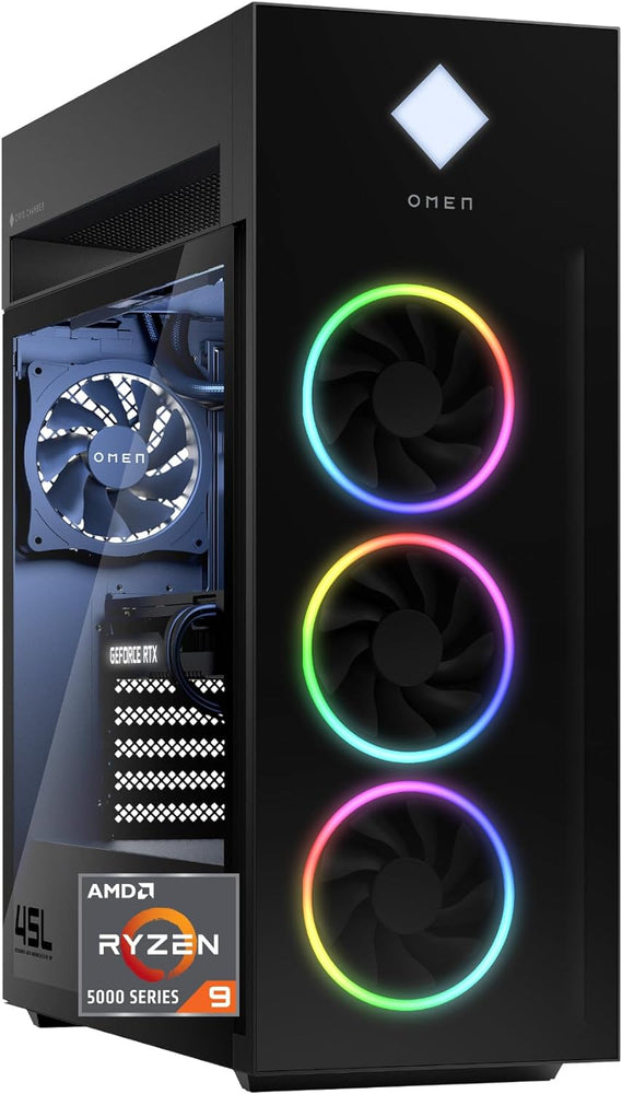 HP OMEN 45L Gaming Desktop, AMD Ryzen 9 5900X, 32 GB RAM, 1 TB Solid State Drive, NVIDIA GeForce RTX 3080 Ti Graphics, Windows 11 Home, GT22-0182 (2023) HP OMEN 45L Gaming Desktop, AMD Ryzen 9 5900X, 32 GB RAM, 1 TB Solid State Drive, NVIDIA GeForce RTX 3080 Ti Graphics, Windows 11 Home, GT22-0182 (2023)