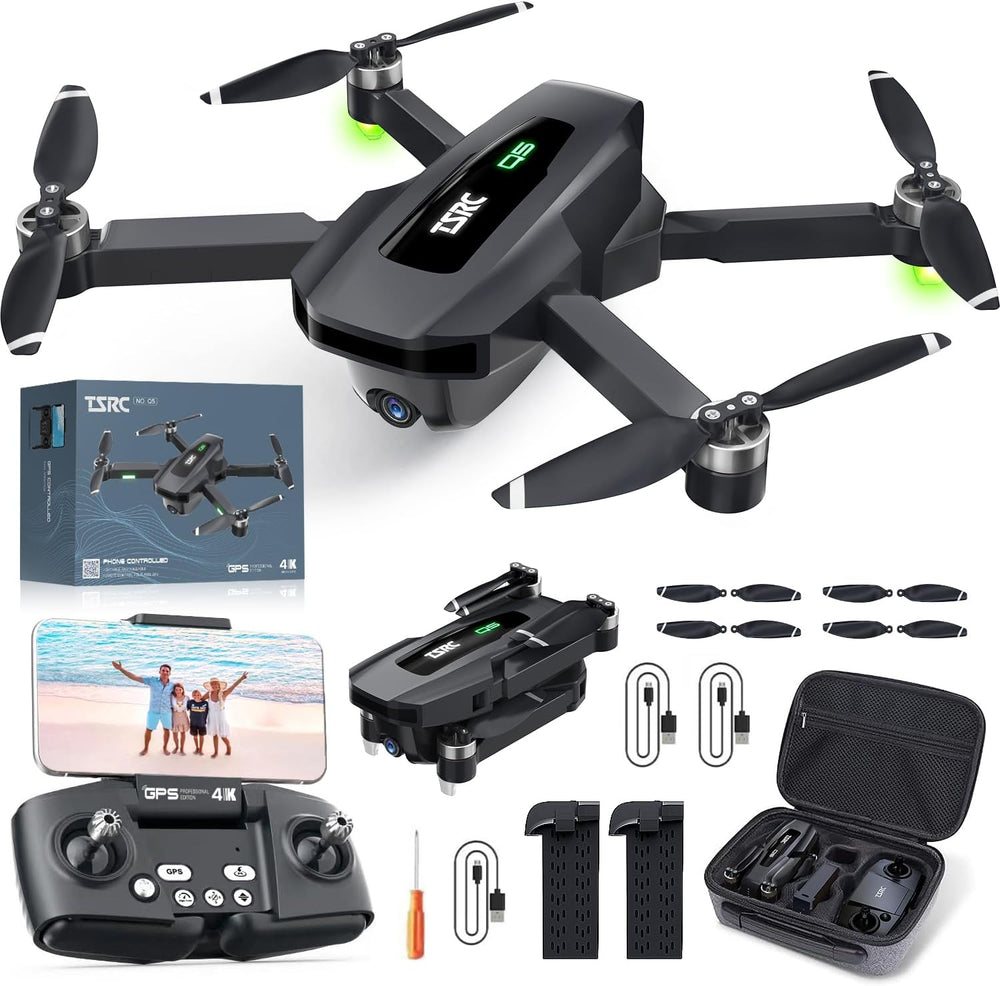TENSSENX GPS Drone with 4K Camera for Adults, TSRC Q5 RC Quadcopter with Auto Return, Follow Me, Brushless Motor, Circle Fly, Waypoint Fly, Altitude Hold, Headless Mode, 52 Mins Long Flight, Christmas Gifts TENSSENX GPS Drone with 4K Camera for Adults, TSRC Q5 RC Quadcopter with Auto Return, Follow Me, Brushless Motor, Circle Fly, Waypoint Fly, Altitude Hold, Headless Mode, 52 Mins Long Flight, Christmas Gifts