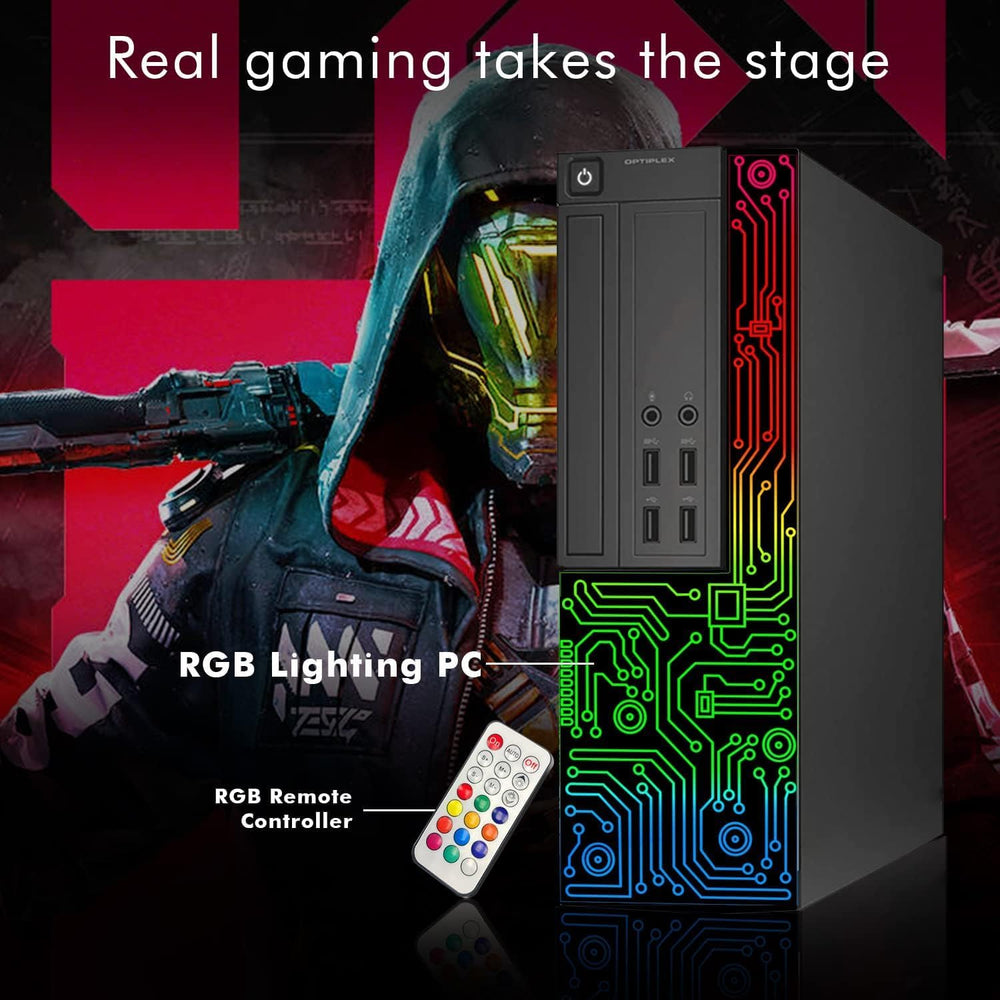 Dell Gaming OptiPlex Desktop RGB Computer PC, Intel Core i7, GeForce GT 1030 2GB GDDR5, 16GB RAM, 512GB SSD, 24 Inch HDMI Monitor, Keyboard Mouse and Headset, WiFi, Windows 10 Pro (Renewed) Dell Gaming OptiPlex Desktop RGB Computer PC, Intel Core i7, GeForce GT 1030 2GB GDDR5, 16GB RAM, 512GB SSD, 24 Inch HDMI Monitor, Keyboard Mouse and Headset, WiFi, Windows 10 Pro (Renewed)