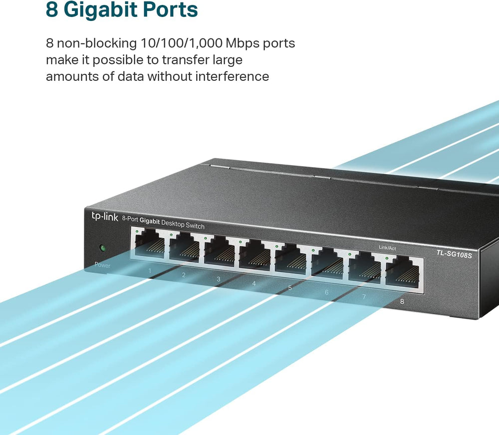 TP-Link TL-SG105, 5 Port Gigabit Unmanaged Ethernet Switch, Network Hub, Ethernet Splitter, Plug & Play, Fanless Metal Design, Shielded Ports, Traffic Optimization,Navy Blue TP-Link TL-SG105, 5 Port Gigabit Unmanaged Ethernet Switch, Network Hub, Ethernet Splitter, Plug & Play, Fanless Metal Design, Shielded Ports, Traffic Optimization,Navy Blue