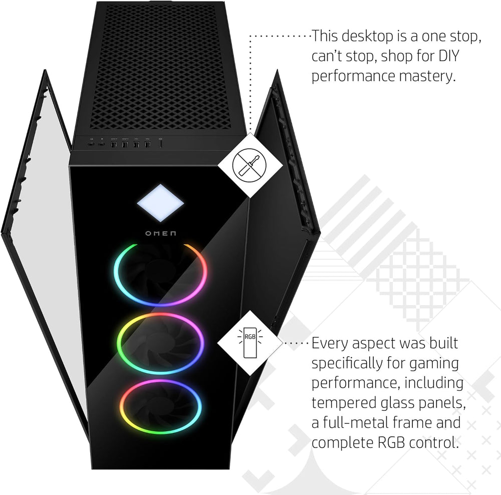 HP OMEN 45L Gaming Desktop, AMD Ryzen 9 5900X, 32 GB RAM, 1 TB Solid State Drive, NVIDIA GeForce RTX 3080 Ti Graphics, Windows 11 Home, GT22-0182 (2023) HP OMEN 45L Gaming Desktop, AMD Ryzen 9 5900X, 32 GB RAM, 1 TB Solid State Drive, NVIDIA GeForce RTX 3080 Ti Graphics, Windows 11 Home, GT22-0182 (2023)