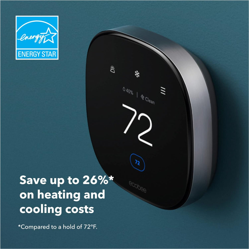 ecobee New Smart Thermostat Premium with Smart Sensor and Air Quality Monitor - Programmable Wifi Thermostat - Works with Siri, Alexa, Google Assistant ecobee New Smart Thermostat Premium with Smart Sensor and Air Quality Monitor - Programmable Wifi Thermostat - Works with Siri, Alexa, Google Assistant