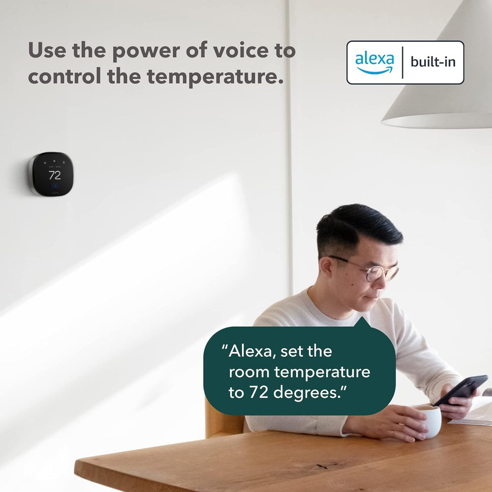 ecobee New Smart Thermostat Premium with Smart Sensor and Air Quality Monitor - Programmable Wifi Thermostat - Works with Siri, Alexa, Google Assistant ecobee New Smart Thermostat Premium with Smart Sensor and Air Quality Monitor - Programmable Wifi Thermostat - Works with Siri, Alexa, Google Assistant