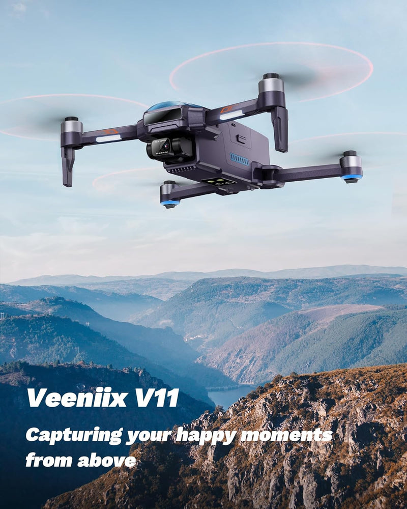 Veeniix V11 Drones with Camera for Adults 4K UHD, 70Min Flight Time, 2-Axis Gimbal & EIS, 9800ft Digital Transmission, GPS Auto Return, FAA Remote ID Compliance, FPV RC Quadcopter with Brushless Motor Veeniix V11 Drones with Camera for Adults 4K UHD, 70Min Flight Time, 2-Axis Gimbal & EIS, 9800ft Digital Transmission, GPS Auto Return, FAA Remote ID Compliance, FPV RC Quadcopter with Brushless Motor