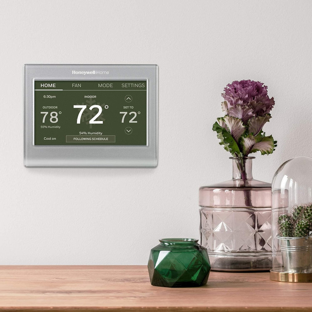 Honeywell Home RTH9585WF Wi-Fi Smart Color Thermostat, 7 Day Programmable, Touch Screen, Energy Star, Alexa Ready, C-Wire Required, Not Compatible with Line Volt Heating Gray Honeywell Home RTH9585WF Wi-Fi Smart Color Thermostat, 7 Day Programmable, Touch Screen, Energy Star, Alexa Ready, C-Wire Required, Not Compatible with Line Volt Heating Gray