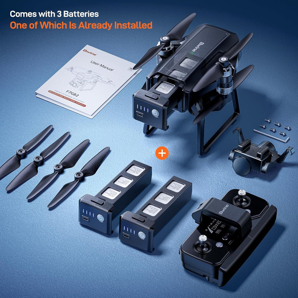 Bwine F7 GPS Camera Professional Drone with FAA Certification Completed for Adults 4K Night Vision, 3-Axis Gimbal, 2 Miles Long Range, 75 Mins Flight Time, with 3 Battery, Auto Return+Follow Me+Fly Around+Beginner Mode Bwine F7 GPS Camera Professional Drone with FAA Certification Completed for Adults 4K Night Vision, 3-Axis Gimbal, 2 Miles Long Range, 75 Mins Flight Time, with 3 Battery, Auto Return+Follow Me+Fly Around+Beginner Mode