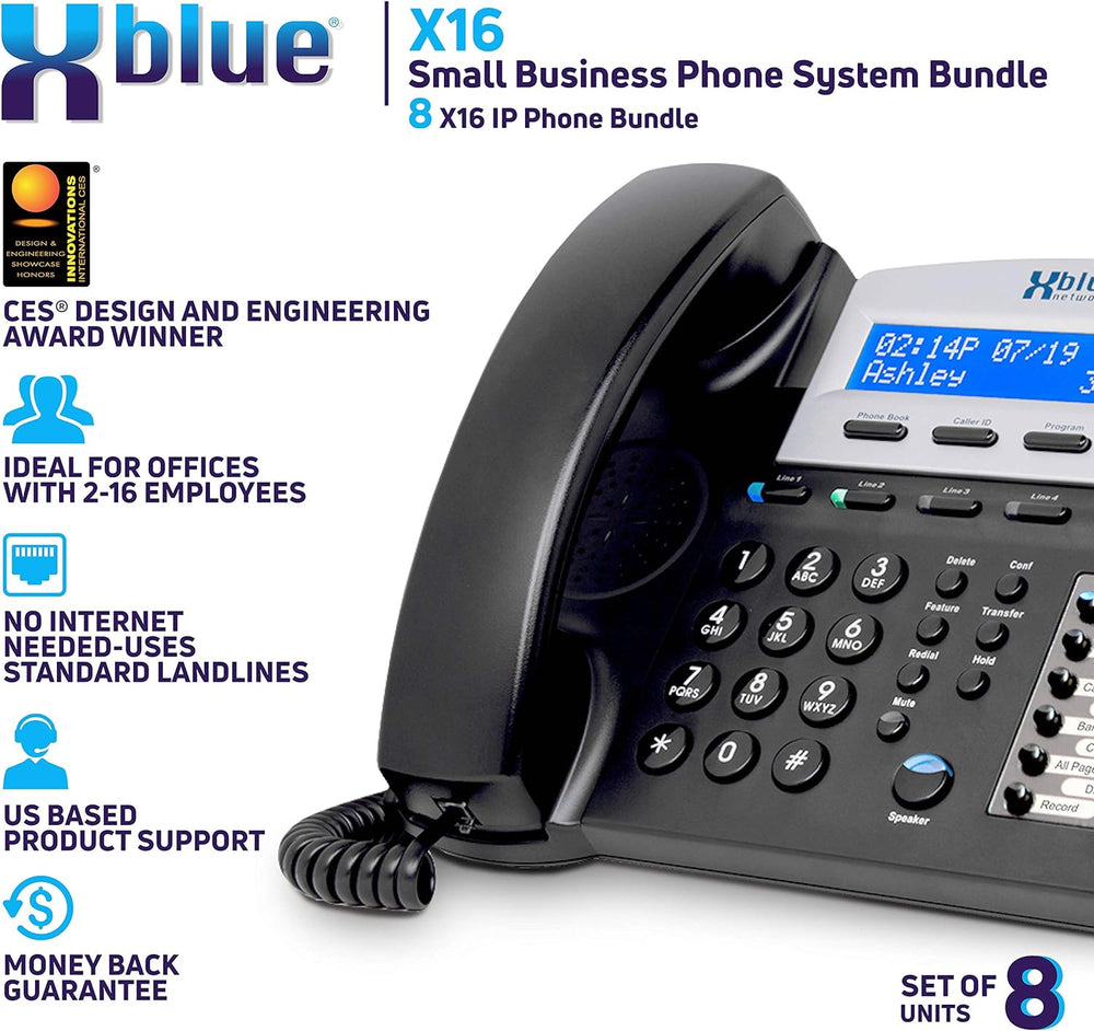 XBLUE X16 Plus Small Business Phone System Bundle with (3) XD10 Digital Phones - Capacity is (6) Outside Line & (16) Digital Phones - Includes Auto Attendant, Voicemail, Caller ID, Paging & Intercom XBLUE X16 Plus Small Business Phone System Bundle with (3) XD10 Digital Phones - Capacity is (6) Outside Line & (16) Digital Phones - Includes Auto Attendant, Voicemail, Caller ID, Paging & Intercom
