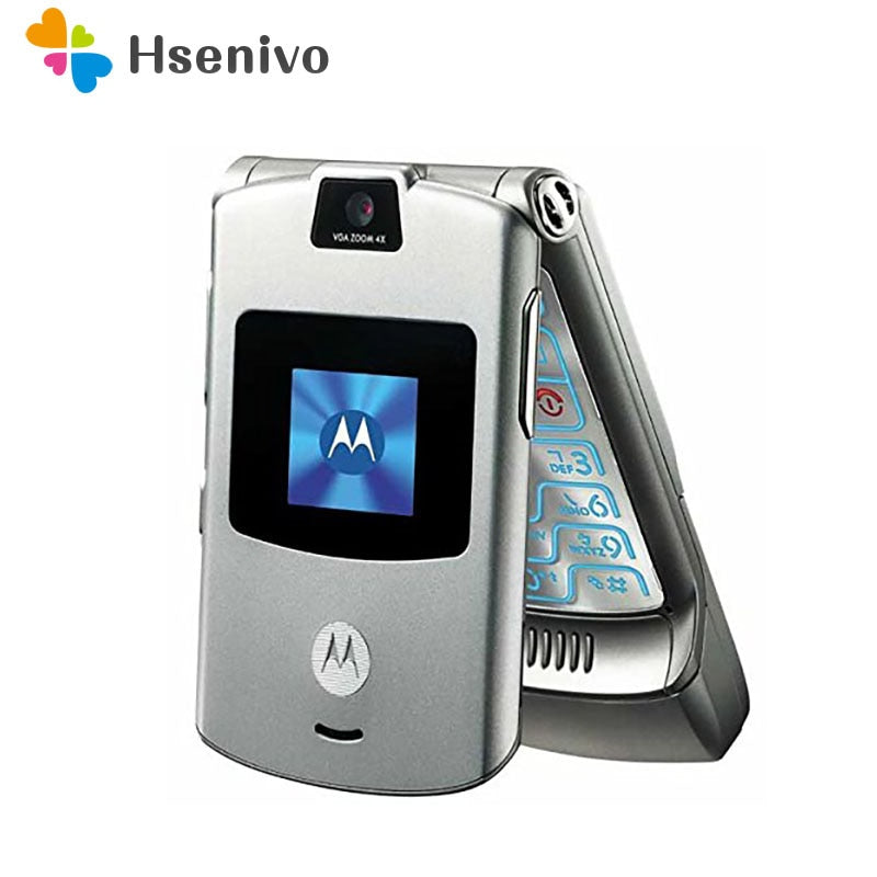 100% Original V3 World Version Flip GSM Quad Band Motorola Razr V3 mobile phone one year warranty Free shipping 100% Original V3 World Version Flip GSM Quad Band Motorola Razr V3 mobile phone one year warranty Free shipping