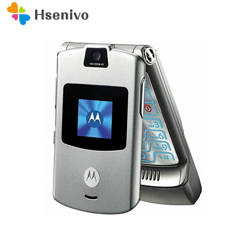 100% Original V3 World Version Flip GSM Quad Band Motorola Razr V3 mobile phone one year warranty Free shipping