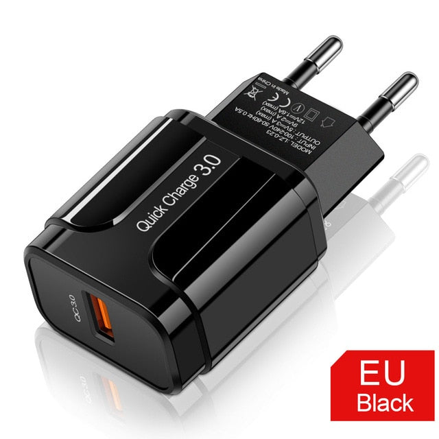 3A Quick Charge 3.0 USB Charger EU Wall Mobile Phone Charger Adapter for iPhone X MAX 7 8 QC3.0 Fast Charging for Samsung Xiaomi 3A Quick Charge 3.0 USB Charger EU Wall Mobile Phone Charger Adapter for iPhone X MAX 7 8 QC3.0 Fast Charging for Samsung Xiaomi