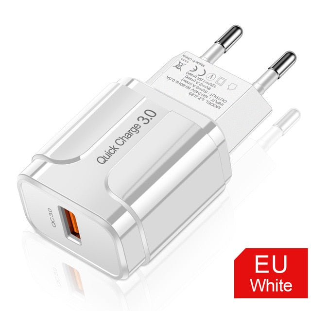 3A Quick Charge 3.0 USB Charger EU Wall Mobile Phone Charger Adapter for iPhone X MAX 7 8 QC3.0 Fast Charging for Samsung Xiaomi 3A Quick Charge 3.0 USB Charger EU Wall Mobile Phone Charger Adapter for iPhone X MAX 7 8 QC3.0 Fast Charging for Samsung Xiaomi