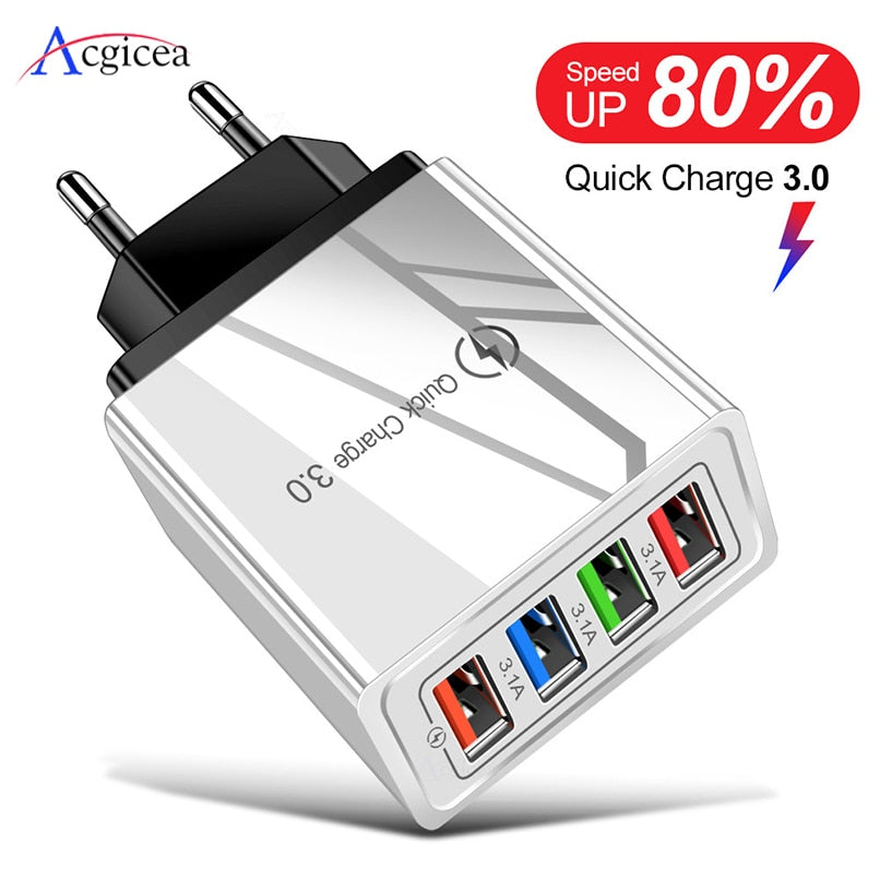 EU/US Plug USB Charger Quick Charge 3.0 For Phone Adapter for Huawei Mate 30 Tablet Portable Wall Mobile Charger Fast Charger EU/US Plug USB Charger Quick Charge 3.0 For Phone Adapter for Huawei Mate 30 Tablet Portable Wall Mobile Charger Fast Charger