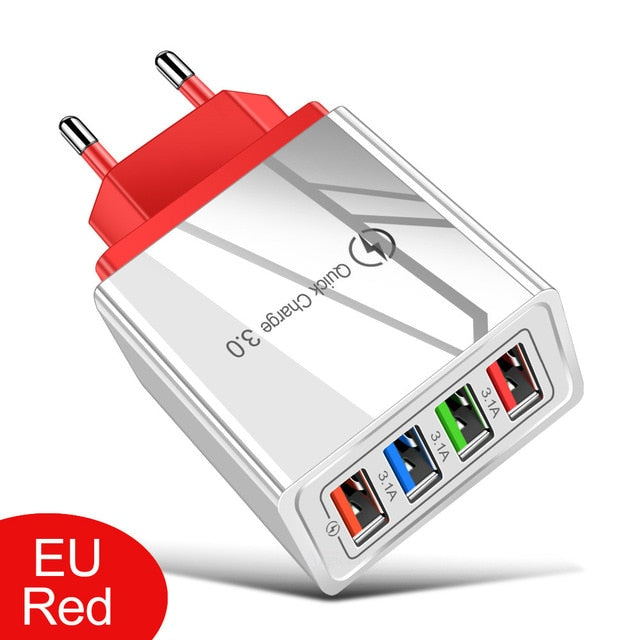 EU/US Plug USB Charger Quick Charge 3.0 For Phone Adapter for Huawei Mate 30 Tablet Portable Wall Mobile Charger Fast Charger EU/US Plug USB Charger Quick Charge 3.0 For Phone Adapter for Huawei Mate 30 Tablet Portable Wall Mobile Charger Fast Charger