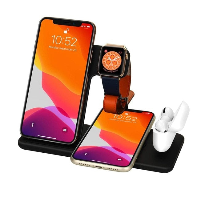 15W Qi Fast Wireless Charger Stand For iPhone 11 XR X 8 Apple Watch 4 in 1 Foldable Charging Dock Station for Airpods Pro iWatch 15W Qi Fast Wireless Charger Stand For iPhone 11 XR X 8 Apple Watch 4 in 1 Foldable Charging Dock Station for Airpods Pro iWatch