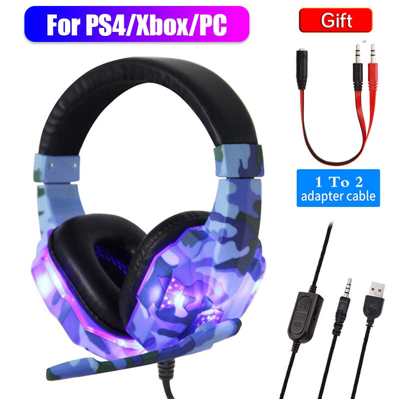 High-Grade Led Light Gamer Wired Headset For PS4 Switch Computer PC Bass Stereo Headphones With Mic Voice Control Men Gifts High-Grade Led Light Gamer Wired Headset For PS4 Switch Computer PC Bass Stereo Headphones With Mic Voice Control Men Gifts