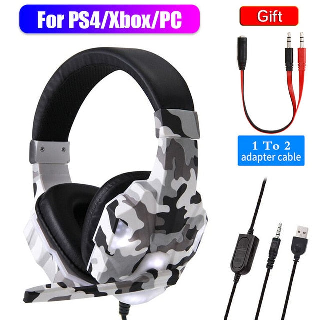 High-Grade Led Light Gamer Wired Headset For PS4 Switch Computer PC Bass Stereo Headphones With Mic Voice Control Men Gifts High-Grade Led Light Gamer Wired Headset For PS4 Switch Computer PC Bass Stereo Headphones With Mic Voice Control Men Gifts