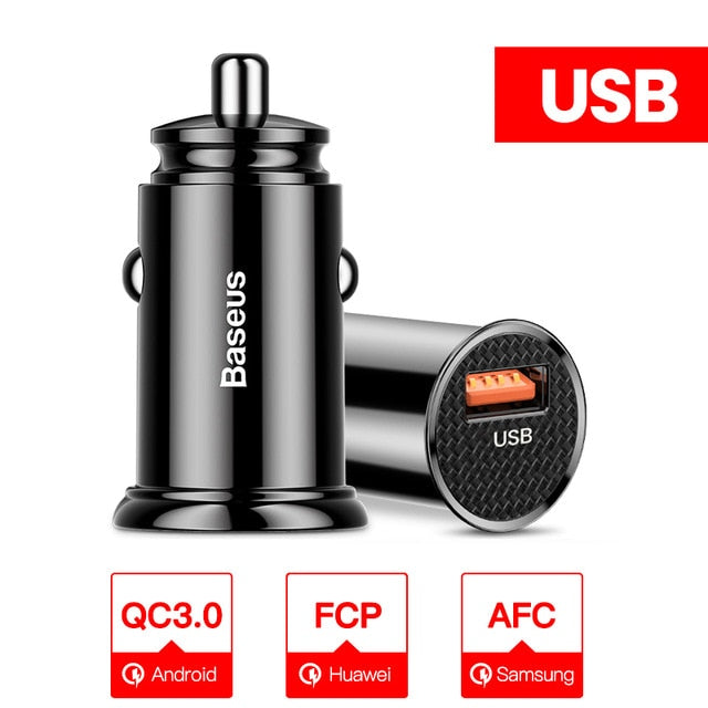 Baseus USB Car Charger Quick Charge 4.0 3.0 QC4.0 QC3.0 QC SCP 5A Type C 30W Fast Car USB Charger For iPhone Xiaomi Mobile Phone Baseus USB Car Charger Quick Charge 4.0 3.0 QC4.0 QC3.0 QC SCP 5A Type C 30W Fast Car USB Charger For iPhone Xiaomi Mobile Phone