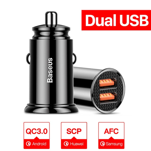Baseus USB Car Charger Quick Charge 4.0 3.0 QC4.0 QC3.0 QC SCP 5A Type C 30W Fast Car USB Charger For iPhone Xiaomi Mobile Phone Baseus USB Car Charger Quick Charge 4.0 3.0 QC4.0 QC3.0 QC SCP 5A Type C 30W Fast Car USB Charger For iPhone Xiaomi Mobile Phone