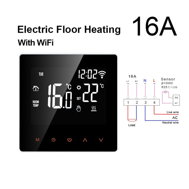 AVATTO Tuya WiFi Smart Thermostat, Electric floor Heating Water/Gas Boiler Temperature Remote Controller for Google Home, Alexa AVATTO Tuya WiFi Smart Thermostat, Electric floor Heating Water/Gas Boiler Temperature Remote Controller for Google Home, Alexa