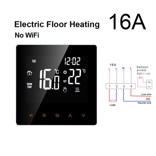 AVATTO Tuya WiFi Smart Thermostat, Electric floor Heating Water/Gas Boiler Temperature Remote Controller for Google Home, Alexa AVATTO Tuya WiFi Smart Thermostat, Electric floor Heating Water/Gas Boiler Temperature Remote Controller for Google Home, Alexa