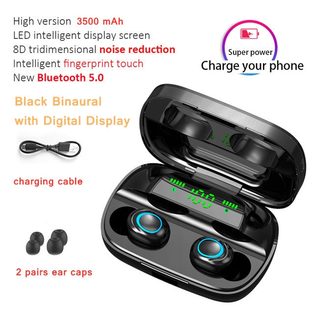 Hembeer Bluetooth Wireless Headphones with Microphone 3500mah Waterproof Earphones HIFI Stereo Noise Cancelling Headset Earbud Hembeer Bluetooth Wireless Headphones with Microphone 3500mah Waterproof Earphones HIFI Stereo Noise Cancelling Headset Earbud