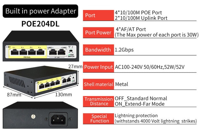 SZSSCEE Gigabit 10 port  Poe Switch support Ieee802.3af/at Ip cameras and Wireless AP 10/100/1000Mbps standard network switch SZSSCEE Gigabit 10 port  Poe Switch support Ieee802.3af/at Ip cameras and Wireless AP 10/100/1000Mbps standard network switch