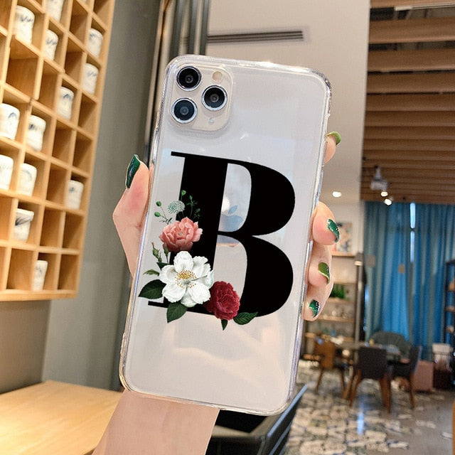 Alphabet Letter Phone Case For iPhone XR 12 11 Pro XS Max X 7 Cases TPU For iPhone 7 6 6S 8 Plus 7Plus SE 2020 Transparent Cover Alphabet Letter Phone Case For iPhone XR 12 11 Pro XS Max X 7 Cases TPU For iPhone 7 6 6S 8 Plus 7Plus SE 2020 Transparent Cover