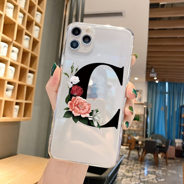 Alphabet Letter Phone Case For iPhone XR 12 11 Pro XS Max X 7 Cases TPU For iPhone 7 6 6S 8 Plus 7Plus SE 2020 Transparent Cover Alphabet Letter Phone Case For iPhone XR 12 11 Pro XS Max X 7 Cases TPU For iPhone 7 6 6S 8 Plus 7Plus SE 2020 Transparent Cover