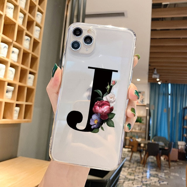 Alphabet Letter Phone Case For iPhone XR 12 11 Pro XS Max X 7 Cases TPU For iPhone 7 6 6S 8 Plus 7Plus SE 2020 Transparent Cover Alphabet Letter Phone Case For iPhone XR 12 11 Pro XS Max X 7 Cases TPU For iPhone 7 6 6S 8 Plus 7Plus SE 2020 Transparent Cover