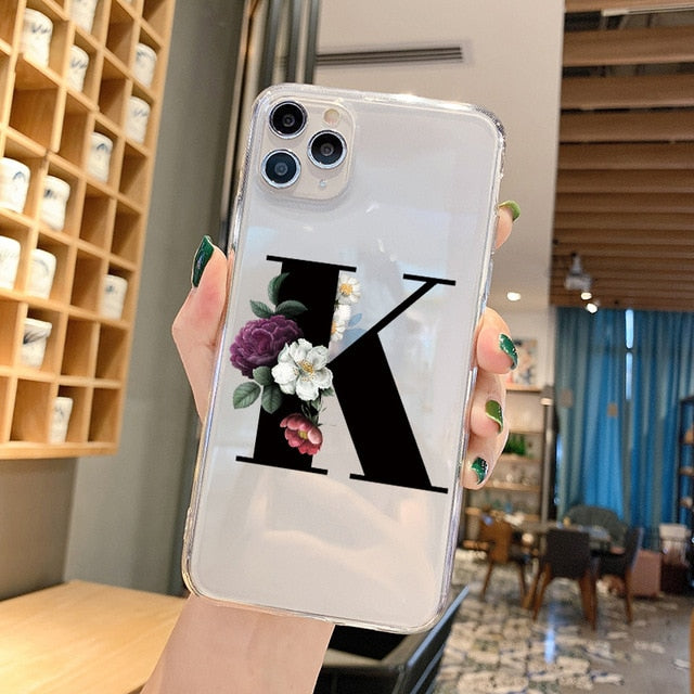 Alphabet Letter Phone Case For iPhone XR 12 11 Pro XS Max X 7 Cases TPU For iPhone 7 6 6S 8 Plus 7Plus SE 2020 Transparent Cover Alphabet Letter Phone Case For iPhone XR 12 11 Pro XS Max X 7 Cases TPU For iPhone 7 6 6S 8 Plus 7Plus SE 2020 Transparent Cover