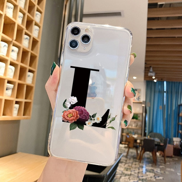 Alphabet Letter Phone Case For iPhone XR 12 11 Pro XS Max X 7 Cases TPU For iPhone 7 6 6S 8 Plus 7Plus SE 2020 Transparent Cover Alphabet Letter Phone Case For iPhone XR 12 11 Pro XS Max X 7 Cases TPU For iPhone 7 6 6S 8 Plus 7Plus SE 2020 Transparent Cover