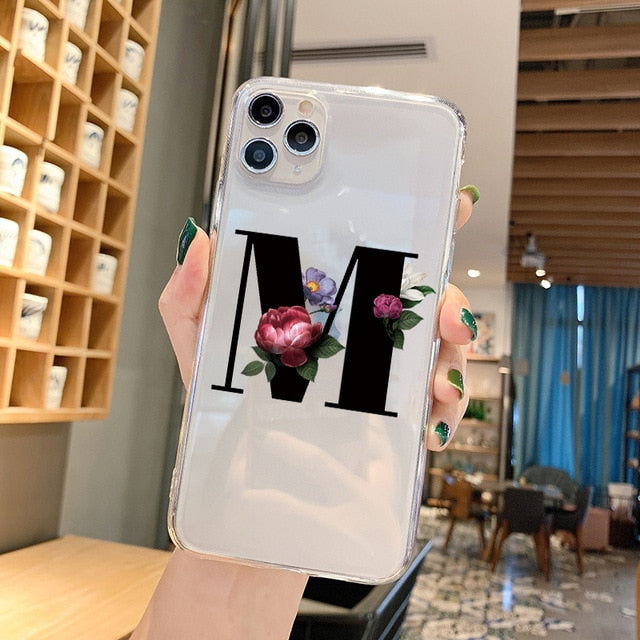 Alphabet Letter Phone Case For iPhone XR 12 11 Pro XS Max X 7 Cases TPU For iPhone 7 6 6S 8 Plus 7Plus SE 2020 Transparent Cover Alphabet Letter Phone Case For iPhone XR 12 11 Pro XS Max X 7 Cases TPU For iPhone 7 6 6S 8 Plus 7Plus SE 2020 Transparent Cover